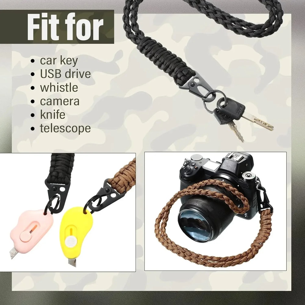 Durable Tactical Paracord Lanyard For Keys Cameras Whistles Phones Multifunctional Emergency Survi 2
