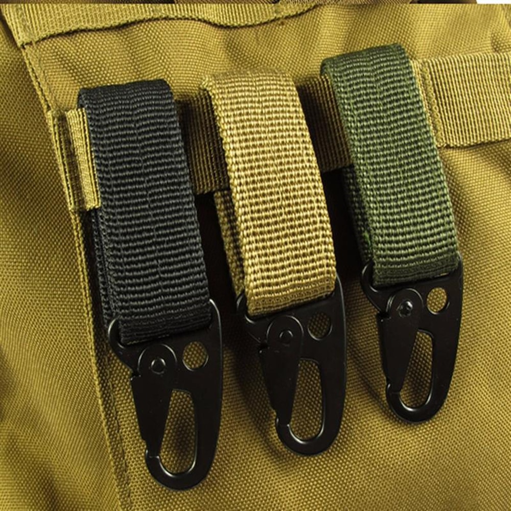 High Strength Nylon Carabiner Key Hook With MOLLE Webbing Belt Buckle Ideal For Camping Hiking 0