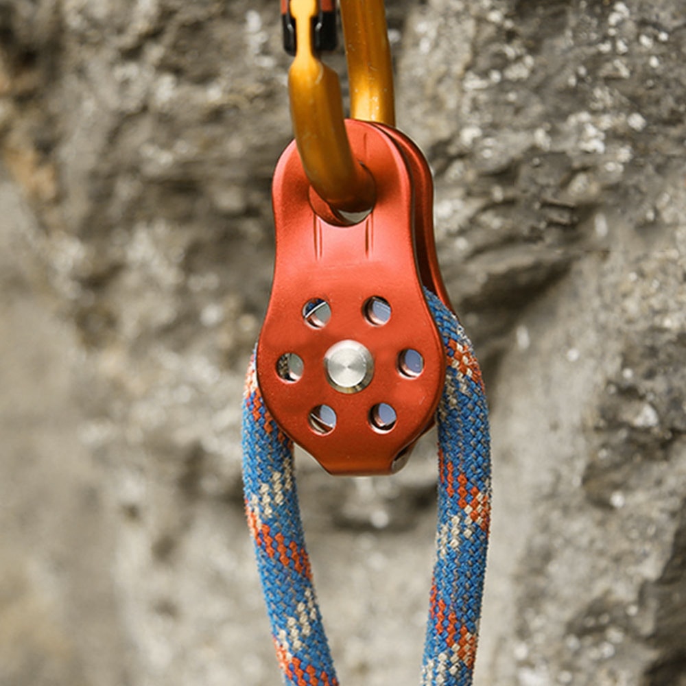 Heavy Duty Aluminium Alloy Pulley Block for Climbing Capacity, Rope Compatible