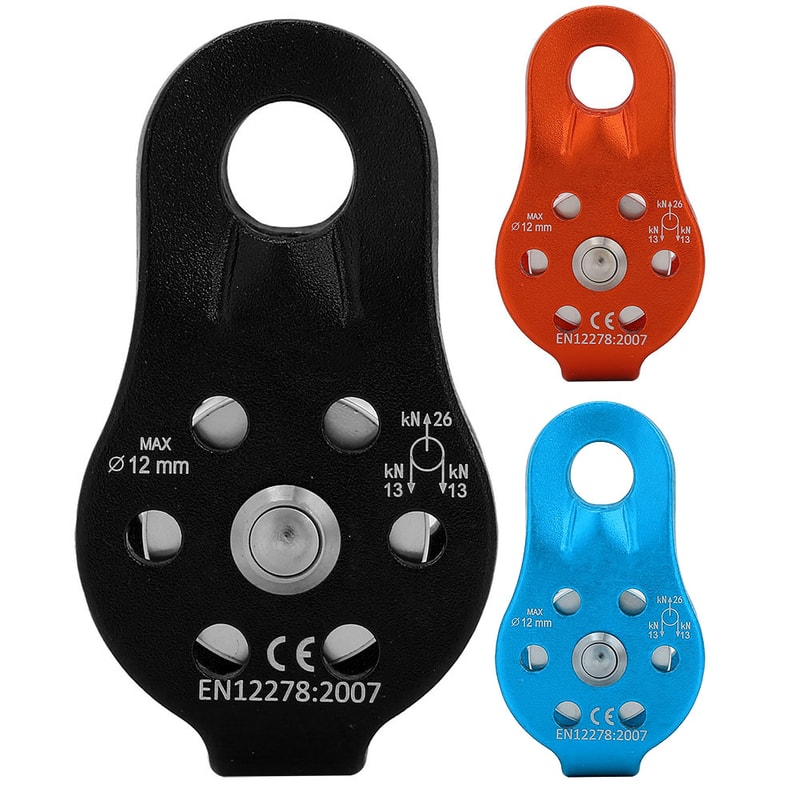 Heavy Duty Aluminium Alloy Pulley Block for Climbing Capacity, Rope Compatible