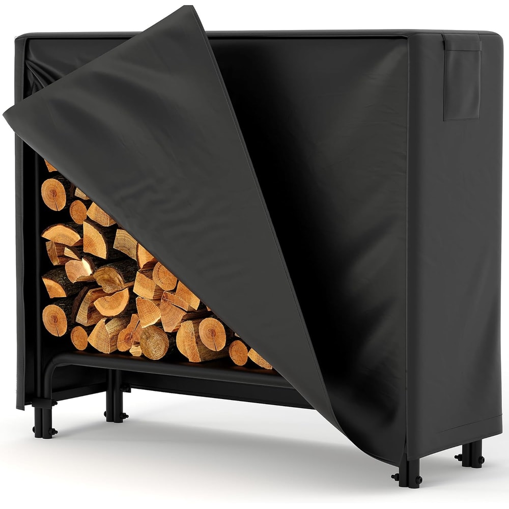 Firewood Rack with Waterproof Cover Heavy Duty Metal Log Holder for Outdoor Storage,Capacity