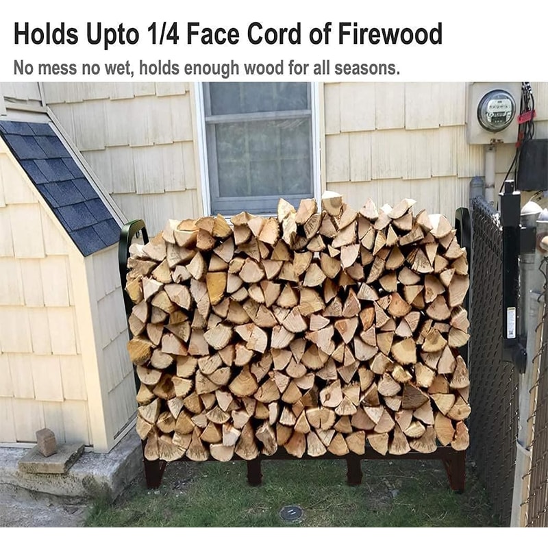 Heavy Duty Wood Storage Rack Outdoor & Indoor Firewood Holder Stand