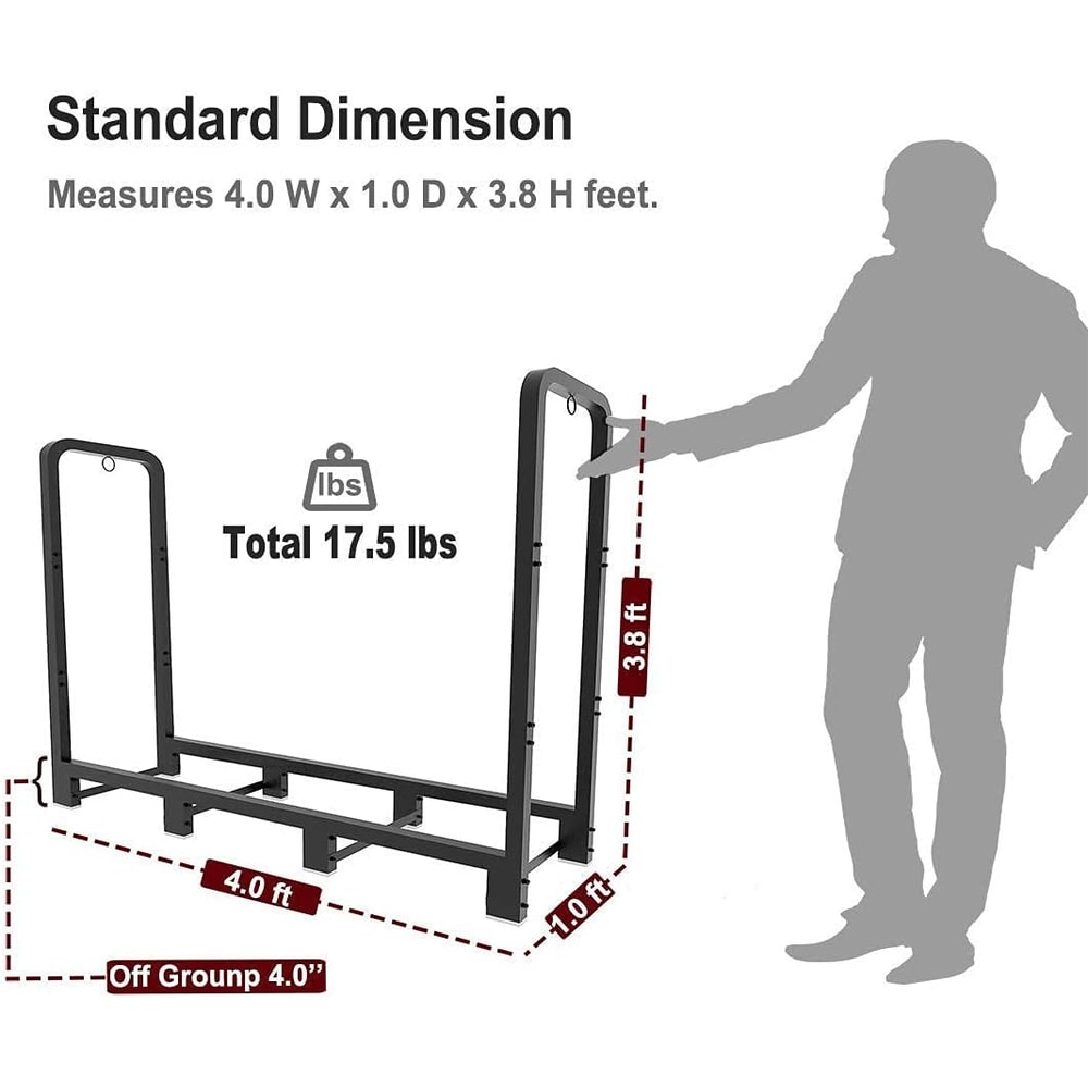 Heavy Duty Wood Storage Rack Outdoor & Indoor Firewood Holder Stand