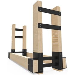 heavy duty firewood rack bracket kit with support bars diy fireplace log stacking stand holder