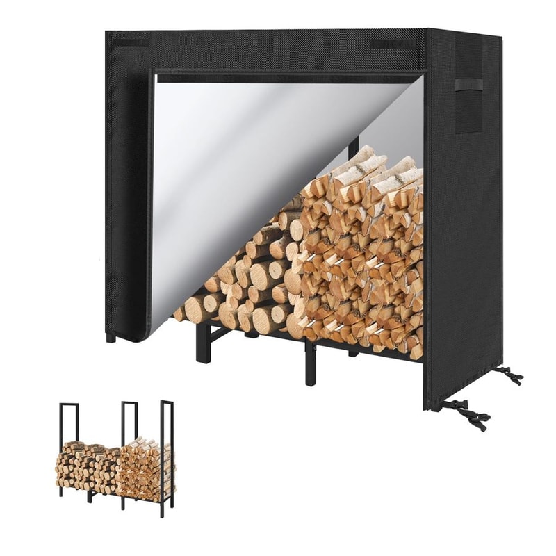 Firewood Rack with Cover Durable Outdoor Log Storage Solution for Fireplace