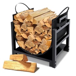 premium indoor firewood rack & log holder heavy duty steel wood storage rack with removable carrier