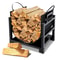 Premium Indoor Firewood Rack & Log Holder Heavy Duty Steel Wood Storage Rack with Removable Carrier
