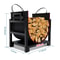 Premium Indoor Firewood Rack & Log Holder Heavy Duty Steel Wood Storage Rack with Removable Carrier