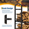 Heavy Duty Double Layer Firewood Rack Outdoor & Indoor Metal Log Holder for Fireplace, Patio, and Deck