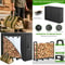 Outdoor Heavy Duty Firewood Storage Rack with Fabric Cover and Adjustable Holder