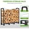 Outdoor Heavy Duty Firewood Storage Rack with Fabric Cover and Adjustable Holder