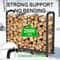 Outdoor Heavy Duty Firewood Storage Rack with Fabric Cover and Adjustable Holder