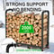 Outdoor Heavy Duty Firewood Storage Rack with Fabric Cover and Adjustable Holder