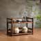 Double Layer Solid Wood Tea Set Organizer Stylish Functional Countertop Storage Stand For Tea Table 0