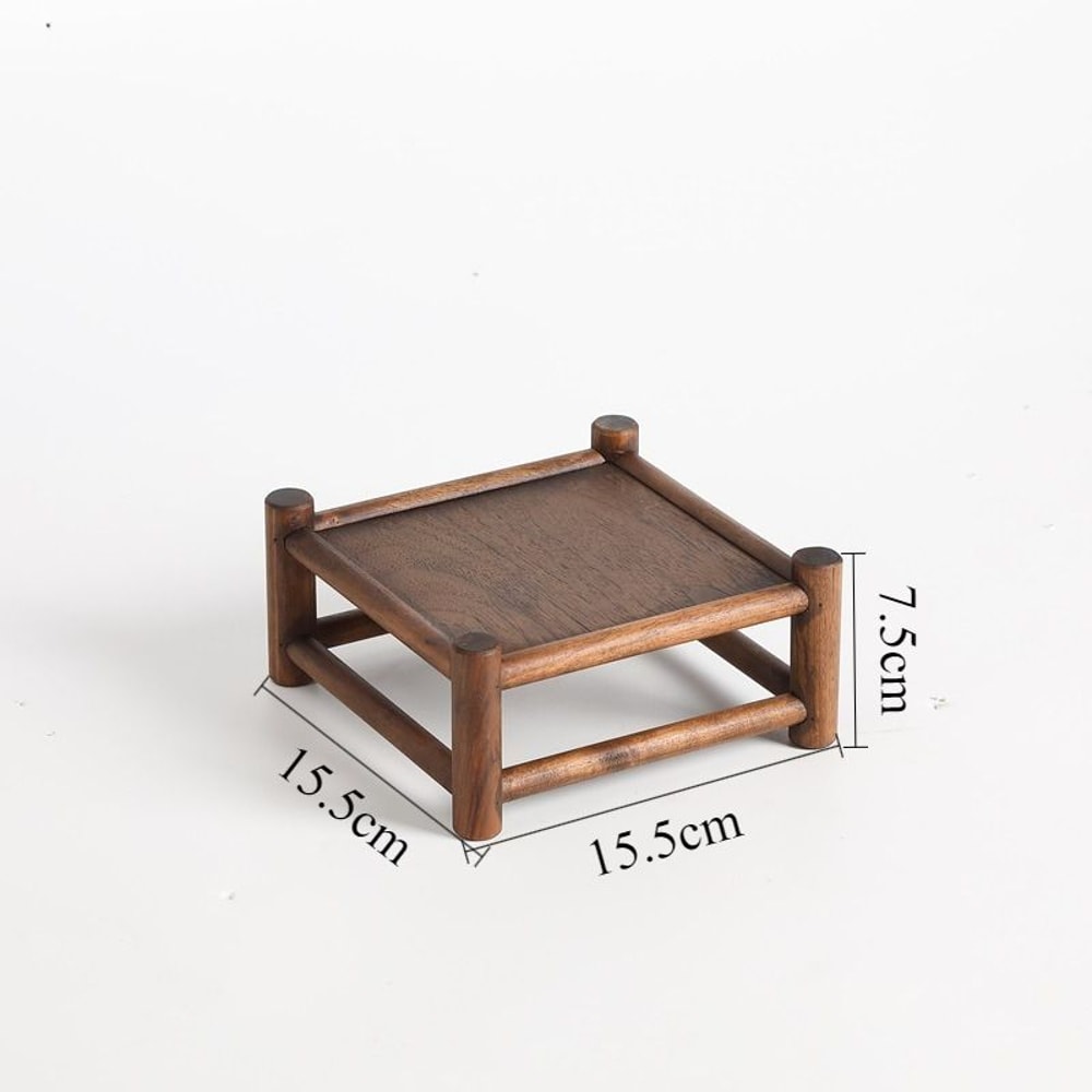 Double Layer Solid Wood Tea Set Organizer Stylish Functional Countertop Storage Stand For Tea Table 6
