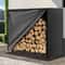 Heavy Duty Adjustable Firewood Rack with Cover Outdoor Log Storage and Lumber Holder