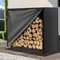 Heavy Duty Adjustable Firewood Rack with Cover Outdoor Log Storage and Lumber Holder