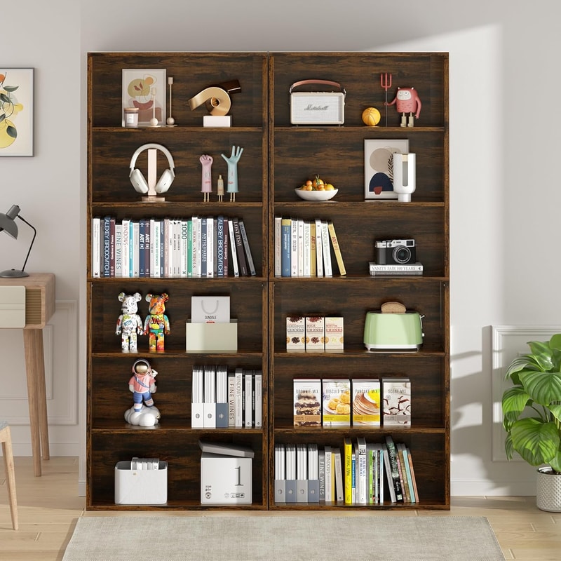 Tier Wood Bookcase Inch Tall Storage Display Shelf with Customizable Design