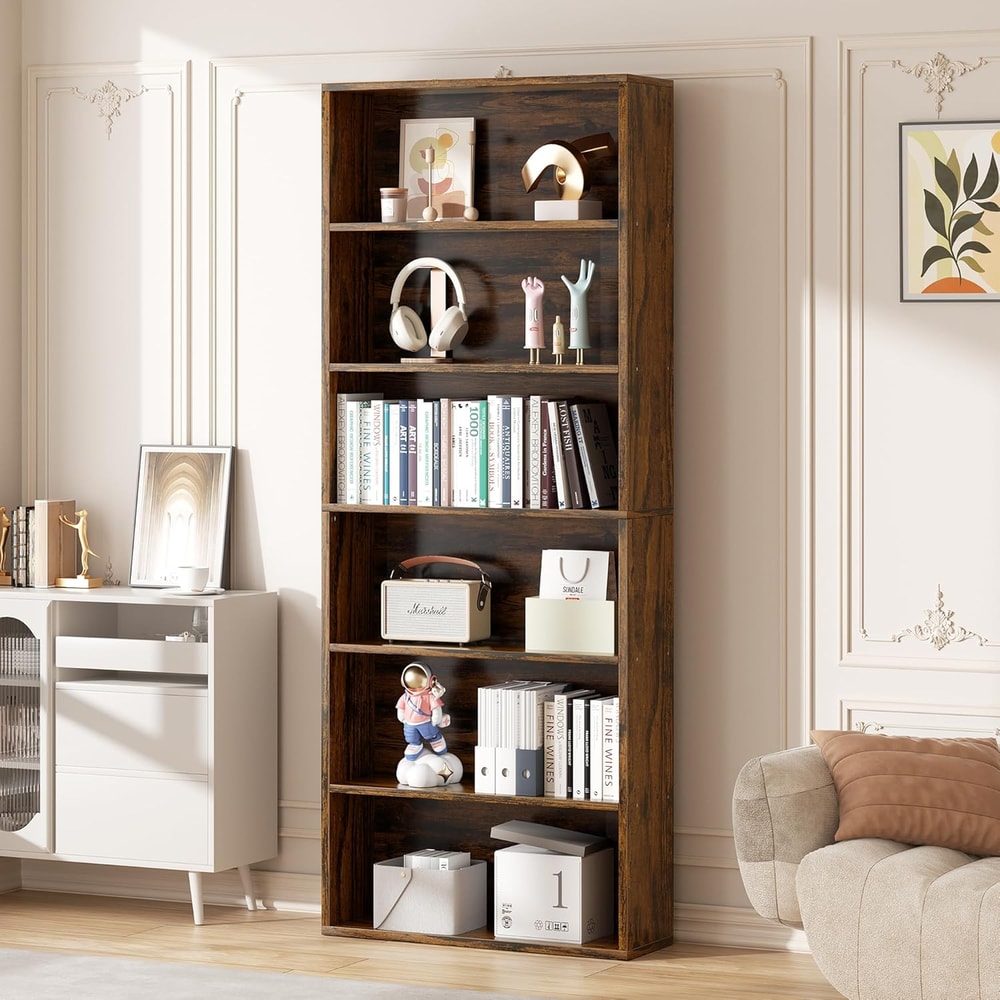 Tier Wood Bookcase Inch Tall Storage Display Shelf with Customizable Design
