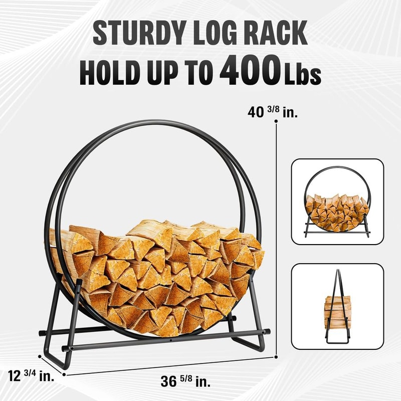 Firewood Rack Heavy Duty, Rust Resistant Steel for Efficient Wood Storage