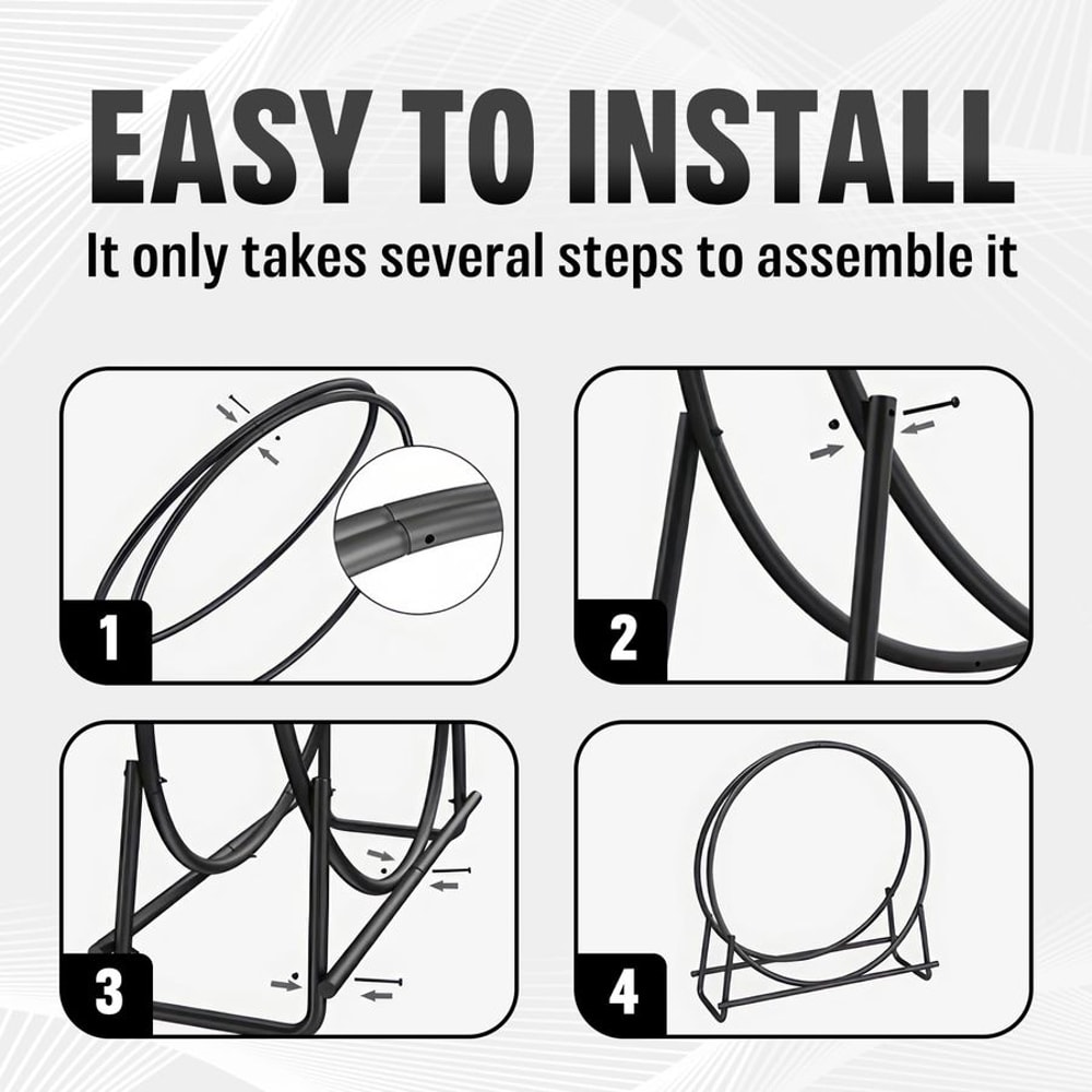 Firewood Rack Heavy Duty, Rust Resistant Steel for Efficient Wood Storage