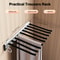 Rod Side Mounted Trousers Hanger PullOut Pants Rack With Flocked Bars For Easy Storage And Organiza 0