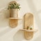 Bohemian Solid Wood Wall Shelves Decorative Spice Organizer For Bedroom Living Room Or Kitchen 2