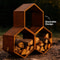 Rustic Hexagonal Steel Firewood Storage Rack Durable Outdoor Log Holder