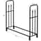 Arrow Style Iron Log Rack for Fireplace Storage Tall, Black Sand Finish, Indoor/Outdoor Firewood Holder
