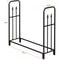 Arrow Style Iron Log Rack for Fireplace Storage Tall, Black Sand Finish, Indoor/Outdoor Firewood Holder