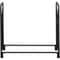 Arrow Style Iron Log Rack for Fireplace Storage Tall, Black Sand Finish, Indoor/Outdoor Firewood Holder