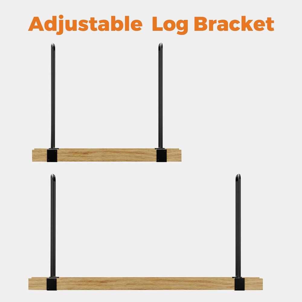 Adjustable Heavy Duty Firewood Log Rack Brackets Custom Length Storage Kit