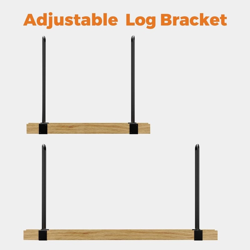 Adjustable Heavy Duty Firewood Log Rack Brackets Custom Length Storage Kit