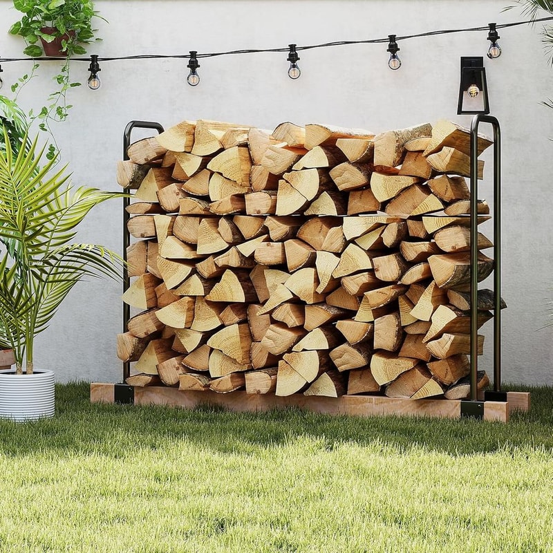 Adjustable Heavy Duty Firewood Log Rack Brackets Custom Length Storage Kit