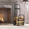 Heavy Duty Firewood Log Cart with All Terrain Rubber Wheels Indoor & Outdoor Wood Mover