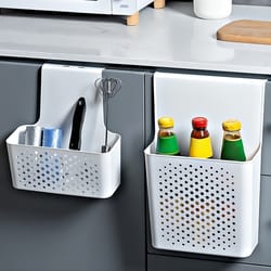 hanging kitchen cabinet door organizer & pantry storage basket