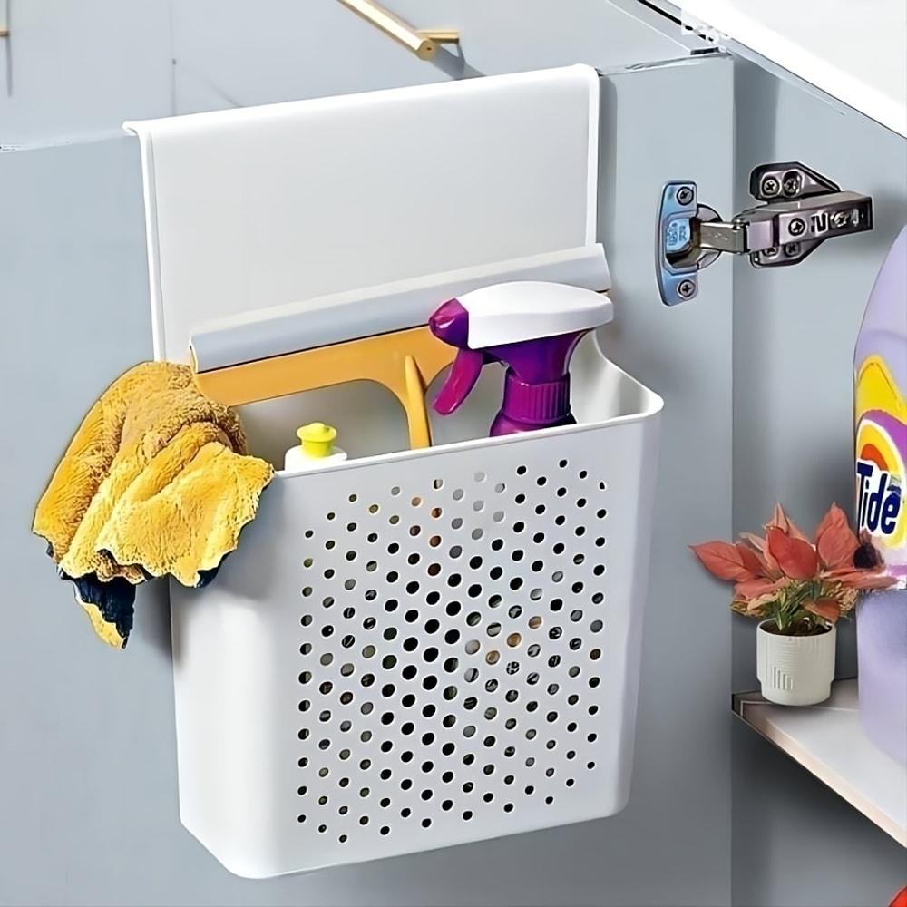 Hanging Kitchen Cabinet Door Organizer & Pantry Storage Basket