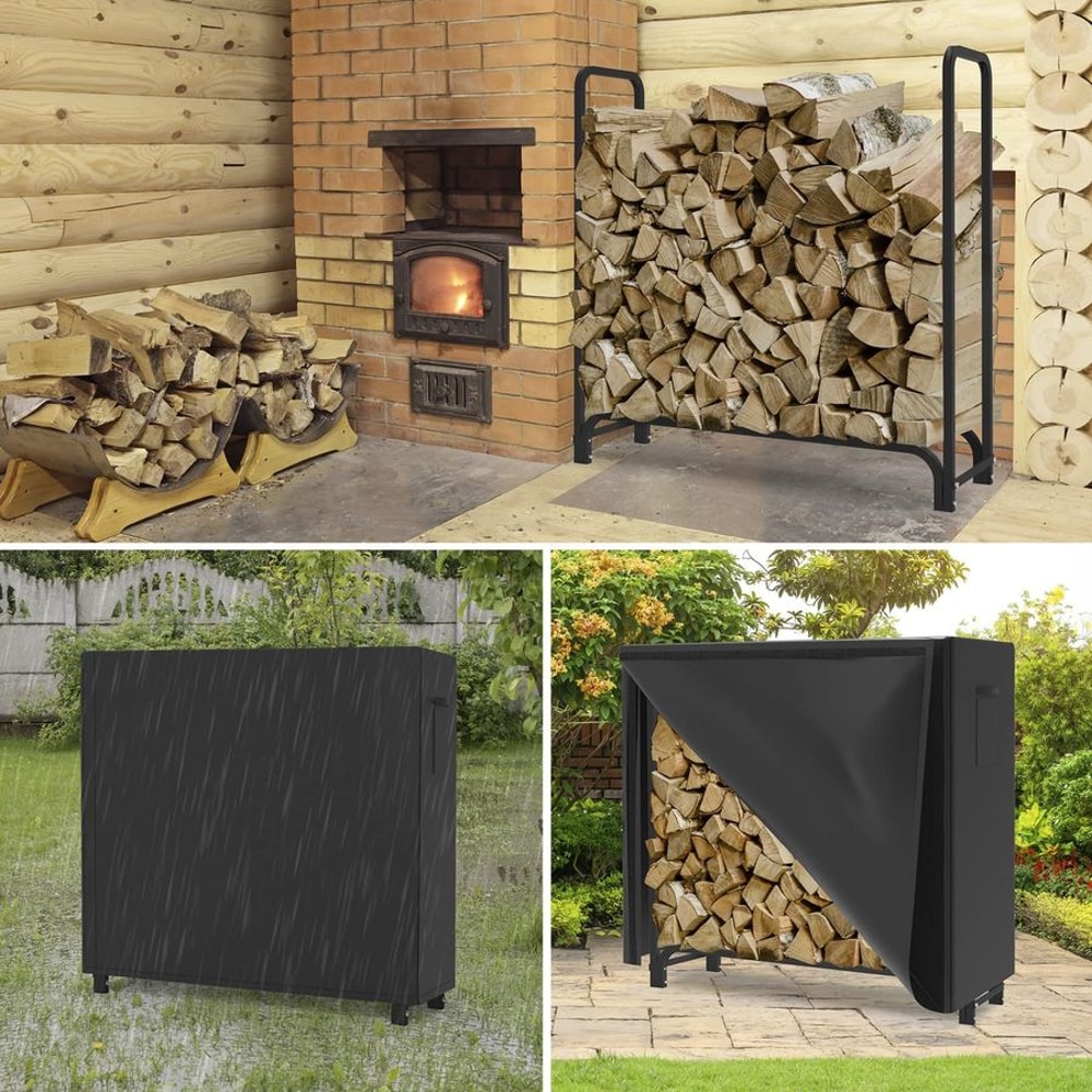 Heavy Duty Firewood Log Rack with Waterproof Oxford Cover