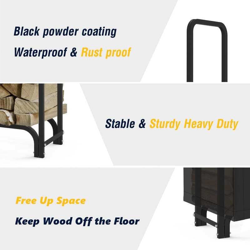 Heavy Duty Firewood Log Rack with Waterproof Oxford Cover