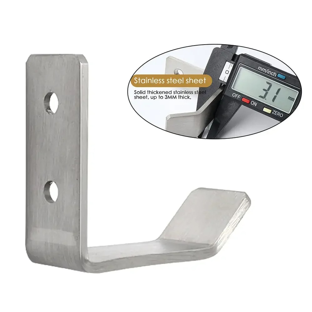 Heavy Duty Stainless Steel Motorcycle Helmet Holder Wall Mount Multi Use Gear Rack 2