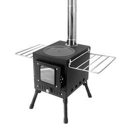 portable stainless steel wood burning stove with fire window