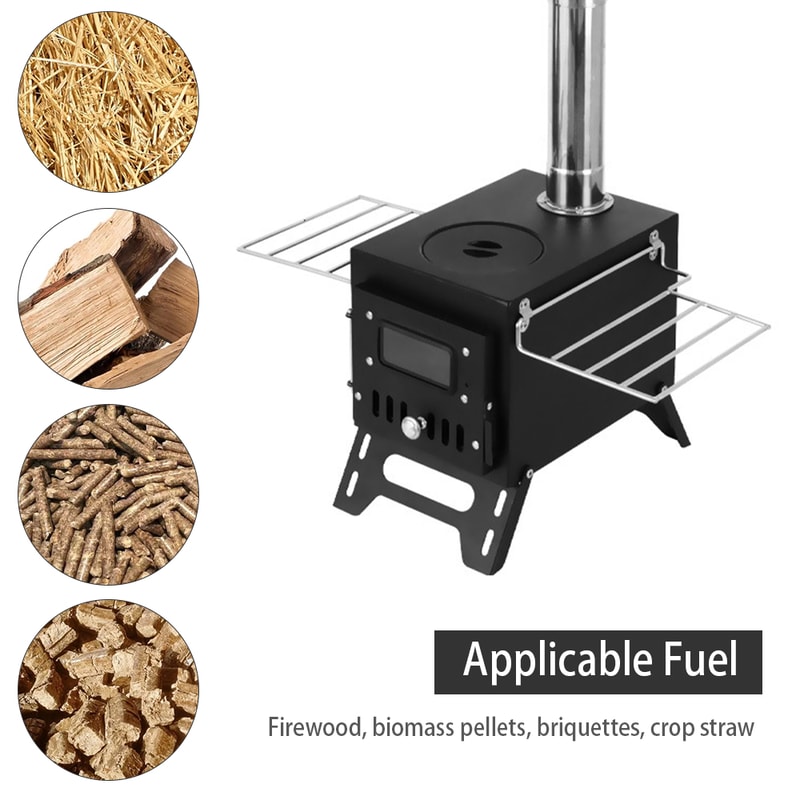 Portable Stainless Steel Wood Burning Stove With Fire Window 4