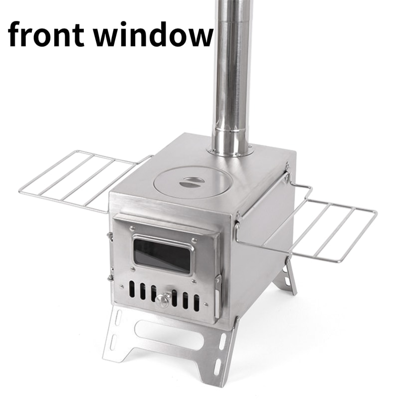 Portable Stainless Steel Wood Burning Stove With Fire Window 7