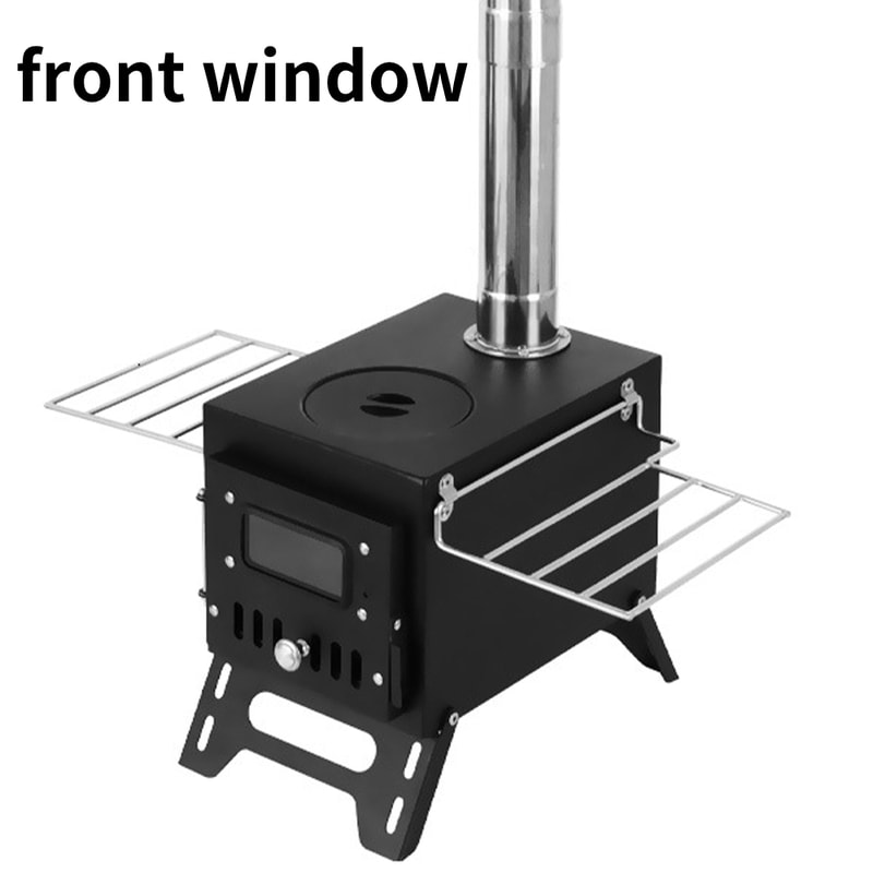 Portable Stainless Steel Wood Burning Stove With Fire Window 6