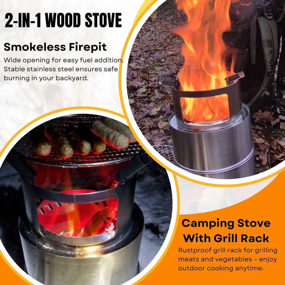 Portable Stainless Steel Folding Camping Stove With Carry Bag 4
