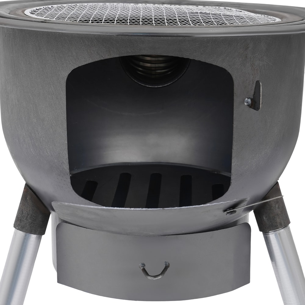 Heavy Duty Portable Wood Burning Stove for Camping & Outdoor Cooking with Rings