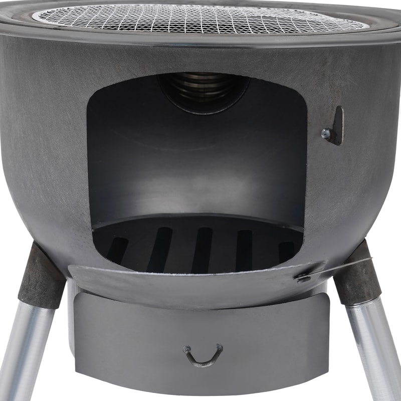 Heavy Duty Portable Wood Burning Stove for Camping & Outdoor Cooking with Rings