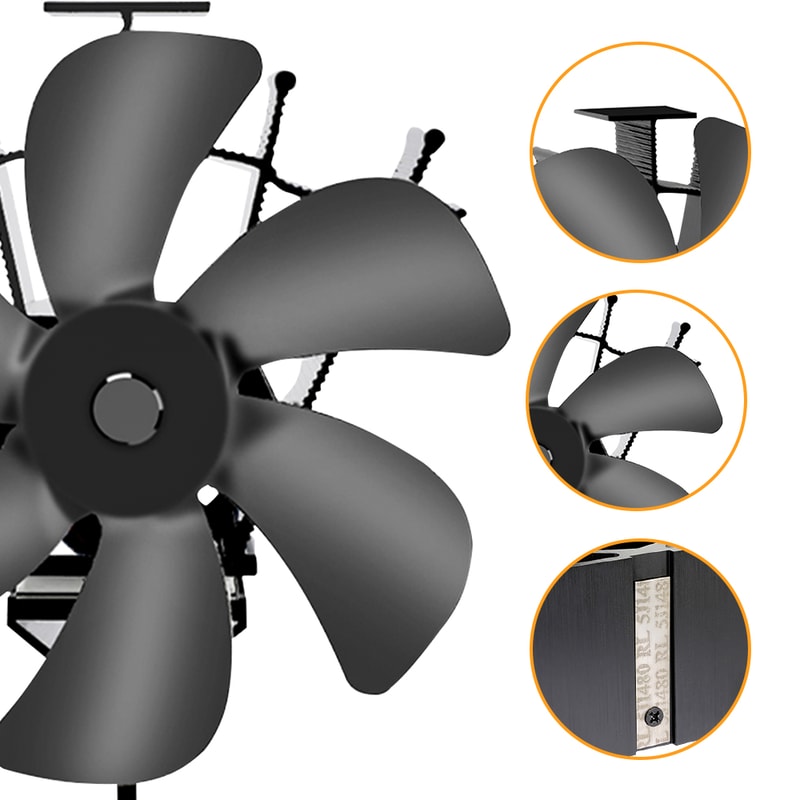 Blade Heat Powered Stove Fan for Fireplace & Wood Stove Silent Eco Heat Circulator