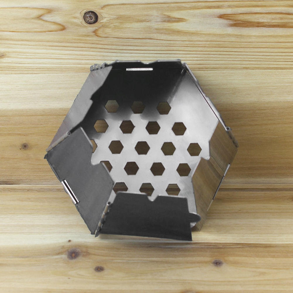 Portable Camping Wood Stove Stainless Steel Folding Backpacking Stove for Outdoor Cooking