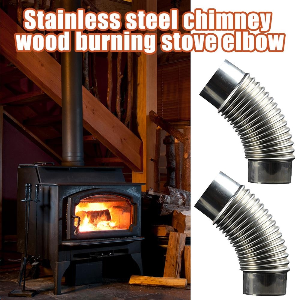 Camping Stove Pipe Elbow Durable Steel Wood Stove Flue Connector for Outdoor Chimneys